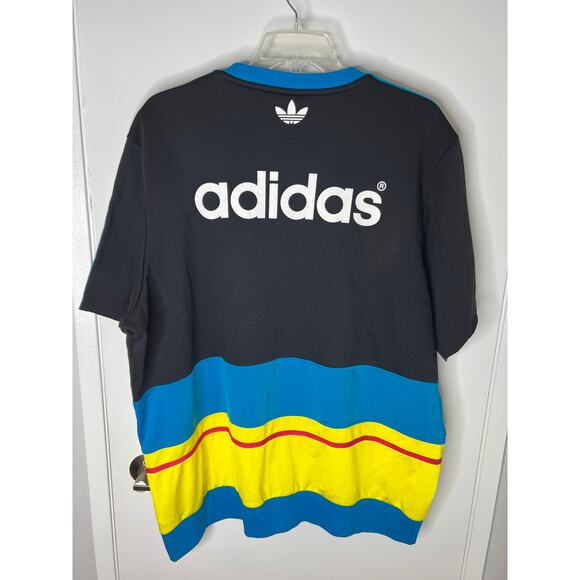 Adidas Men's Colorblock Short Sleeve Sweatshirt Black ~ Size 3XL - Picture 3 of 5